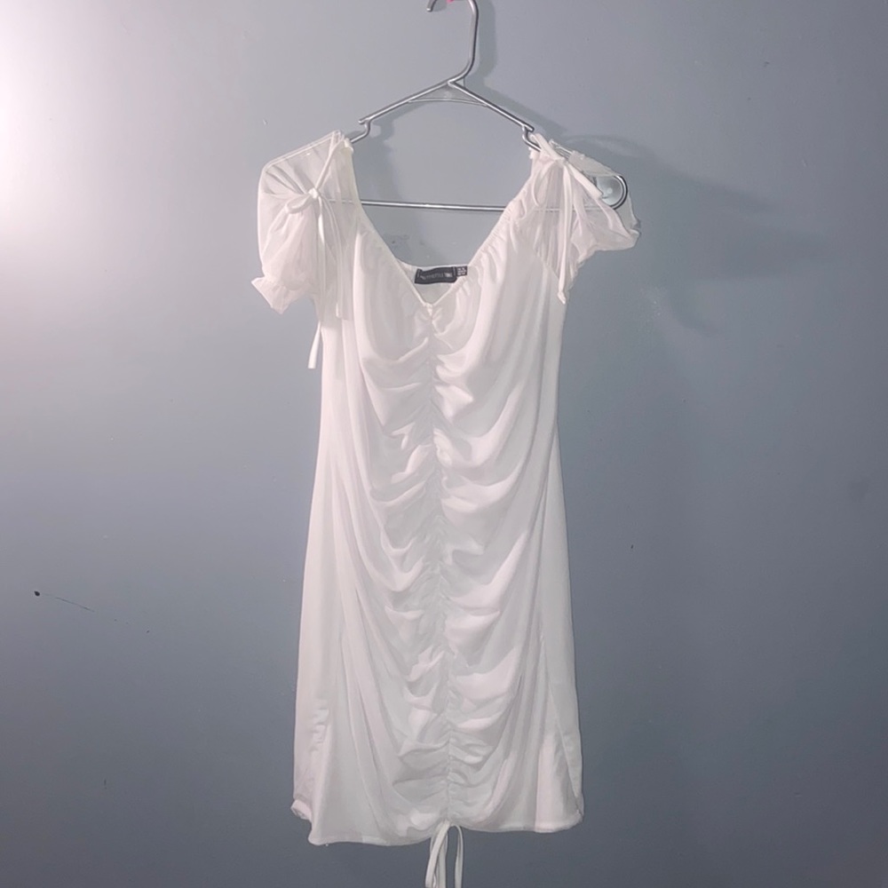 Pretty little thing ruched white dress